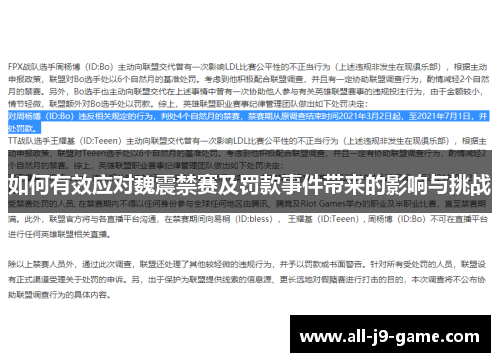 如何有效应对魏震禁赛及罚款事件带来的影响与挑战