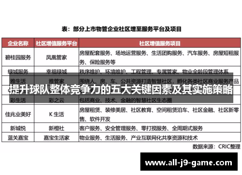 提升球队整体竞争力的五大关键因素及其实施策略
